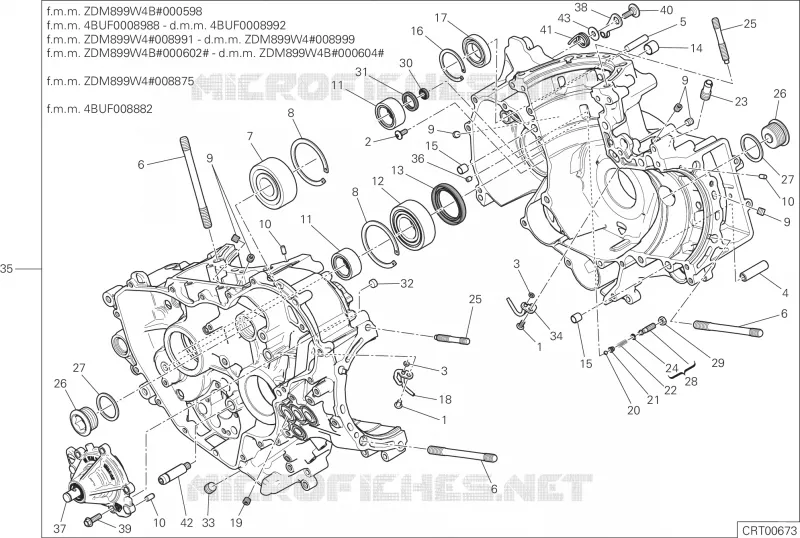 DEMI-CARTERS MOTEUR Ducati Moto Superbike 2015 899 Panigale ABS  899 Panigale ABS