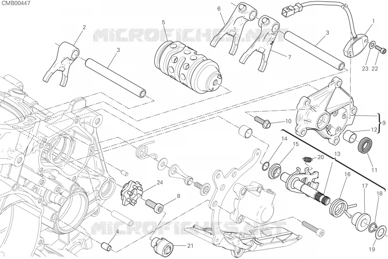 SELECTEUR - REPOSES PIEDS Ducati Moto Superbike 2015 1299 Panigale S ABS  1299 Panigale S ABS