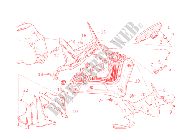 PHARE AVANT ET TABLEAU DE BORD pour Ducati 1199 Panigale S 2014