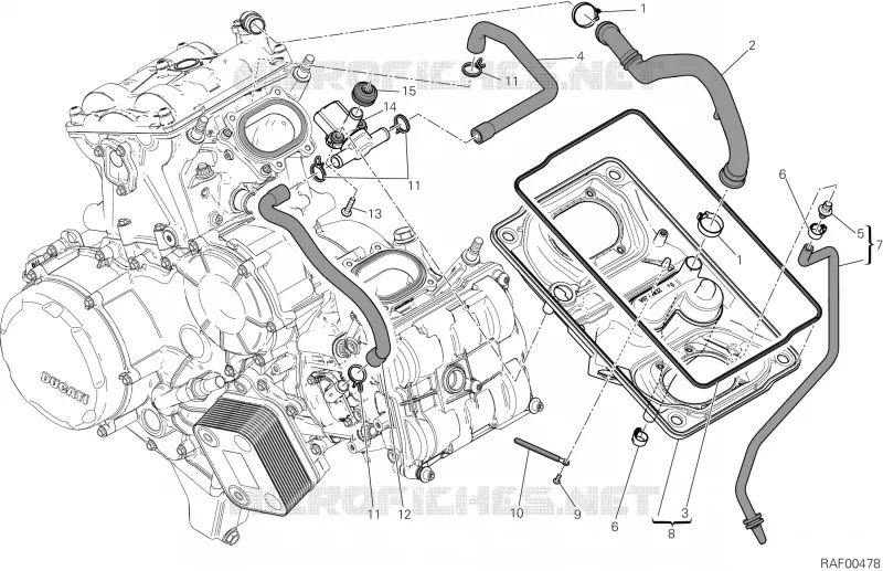 BOITE A AIR ET RENIFLARD D'HUILE Ducati Moto Superbike 2014 1199 Panigale R  1199 Panigale R
