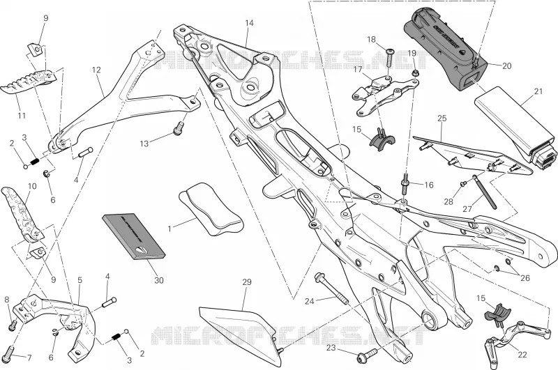 BOUCLE ARRIERE DE CADRE Ducati Moto Superbike 2012 1199 Panigale  1199 Panigale