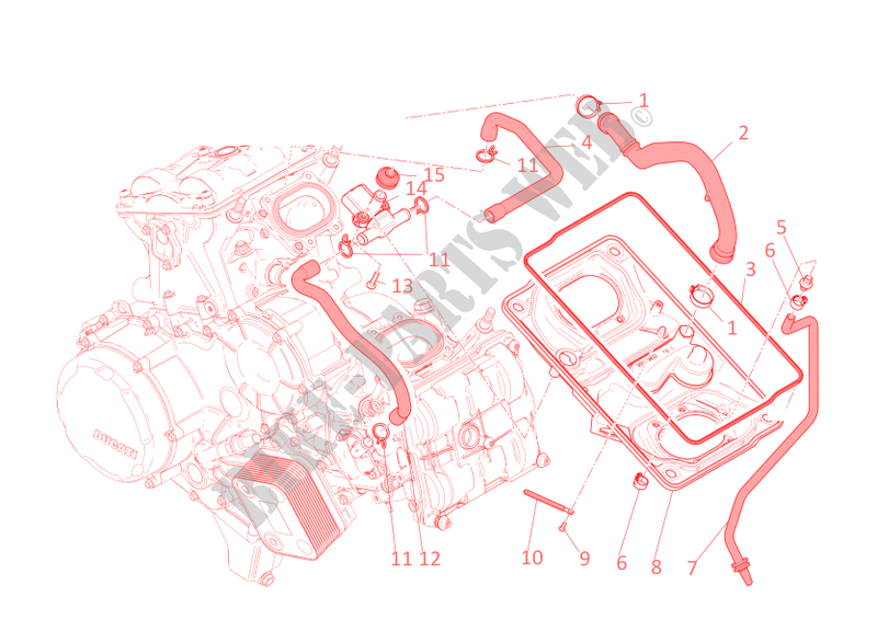 PRISE D'AIR ET RENIFLARD D'HUILE pour Ducati 1199 Panigale 2012