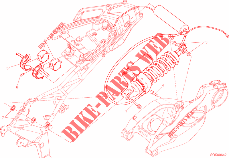 AMORTISSEUR ARRIERE pour Ducati Multistrada 1200 S Pikes Peak 2014