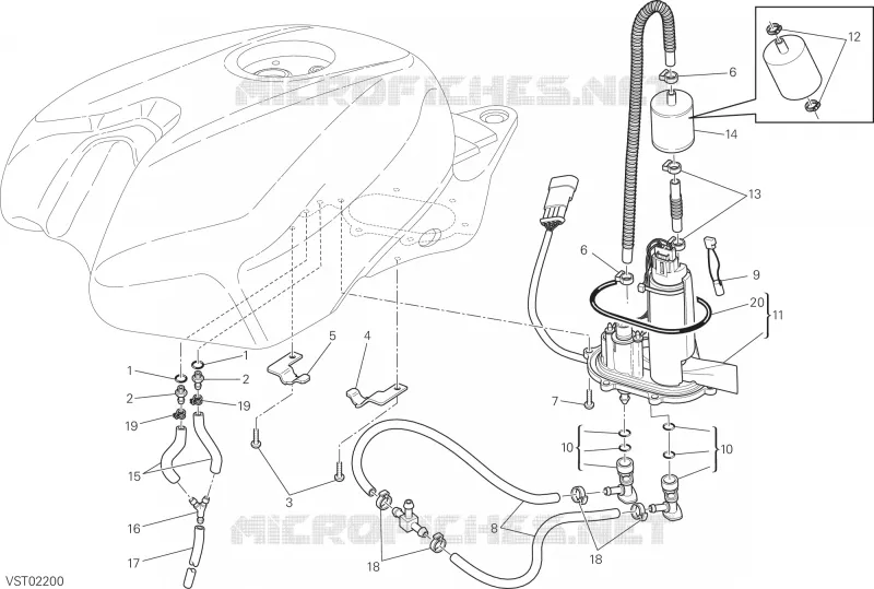 POMPE A CARBURANT Ducati Moto Superbike 2009 1098 R  1098 R