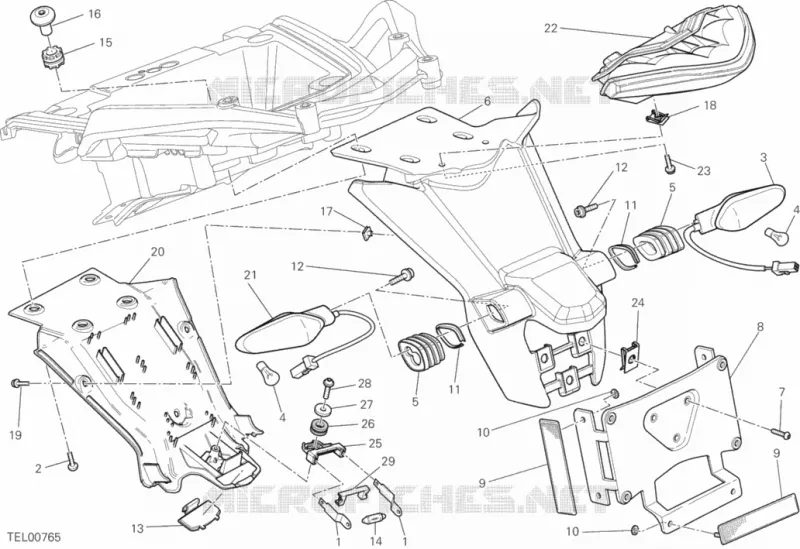 SUPPORT DE PLAQUE D'IMMATRICULATION Ducati Moto Multistrada 2013 Multistrada 1200 ABS  Multistrada 1200 ABS