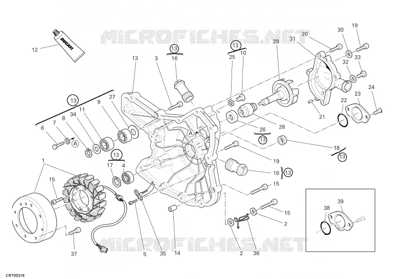 POMPE A EAU - ALTERNATEUR Ducati Moto Superbike 2007 1098 S  1098 S