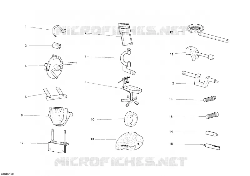 OUTILS SPECIAUX POUR MAINTENANCE (MOTEUR) Ducati Moto Superbike 2005 749 DARK  749 DARK