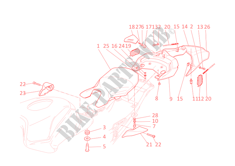 SELLE (monoposto) pour Ducati 749 S 2005