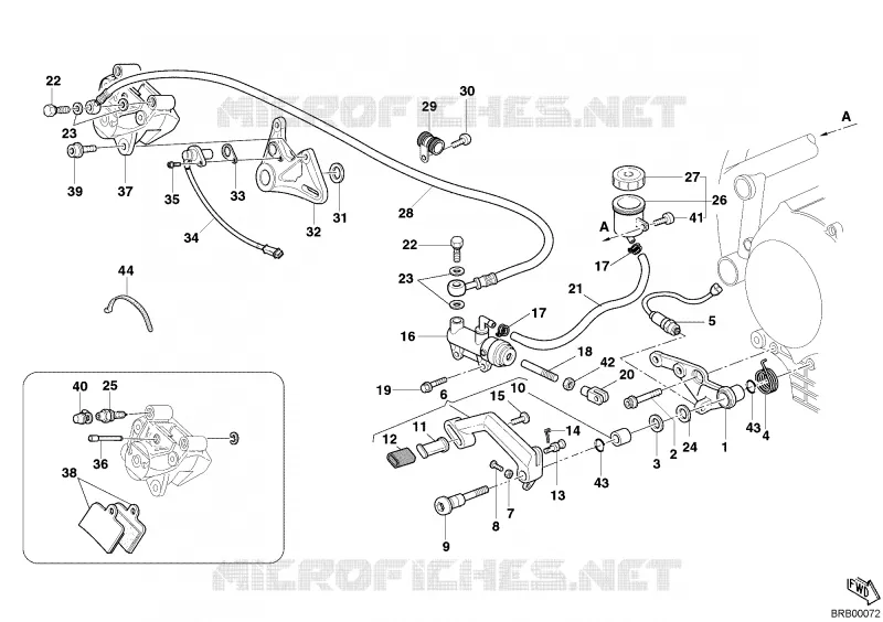 SYSTÈME DE FREIN ARRIERE Ducati Moto Superbike 2004 749 S  749 S