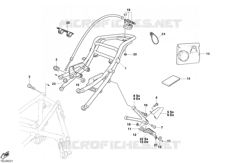 BOUCLE ARRIERE DE CADRE (biposto) Ducati Moto Superbike 2003 749  749