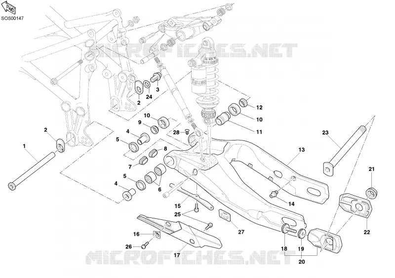 BRAS OSCILLANT Ducati Moto Superbike 2003 999 R  999 R