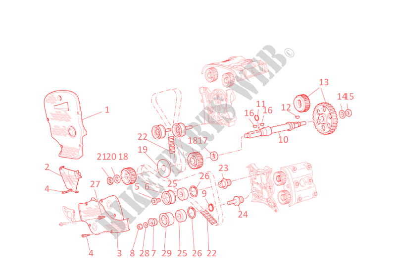 SYSTÈME DE DISTRIBUTION pour Ducati 999 R 2003