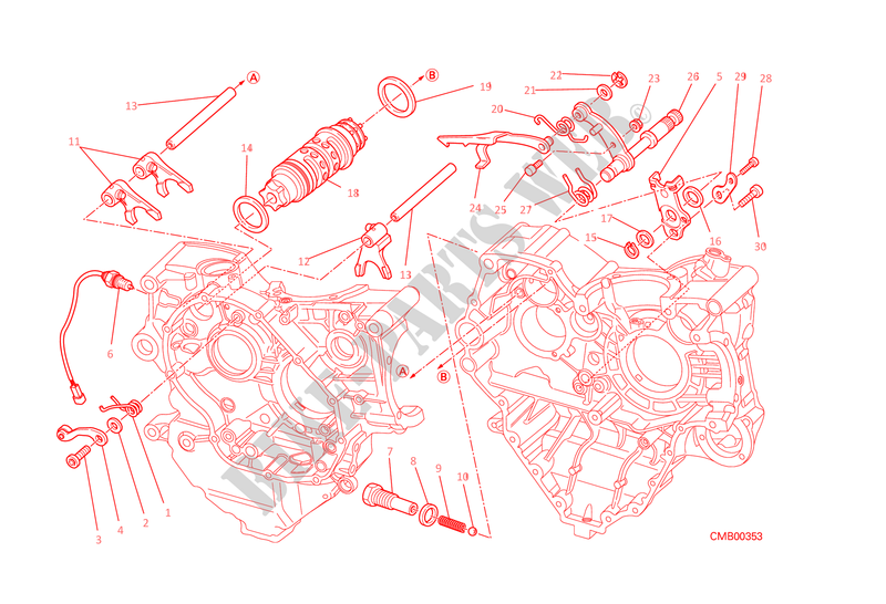 MECANISME DE SELECTION pour Ducati Diavel 1200 2015