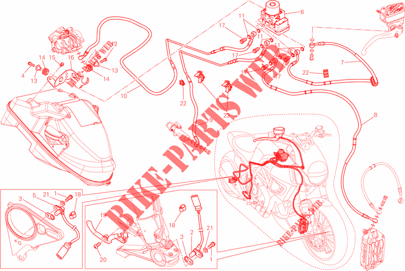 SYSTÈME D'ANTIBLOCAGE DES FREINS (ABS) pour Ducati Diavel 1200 Carbon 2014