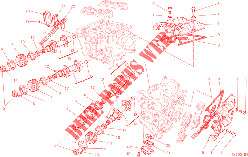 CULASSE: SYSTÈME DE DISTRIBUTION pour Ducati Hypermotard 2015