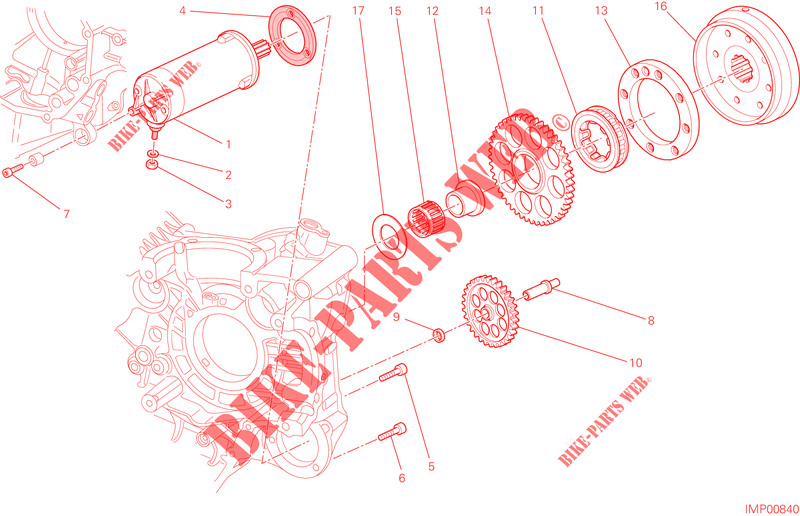 DEMARREUR ELECTRIQUE ET ALLUMAGE pour Ducati Hypermotard 2015
