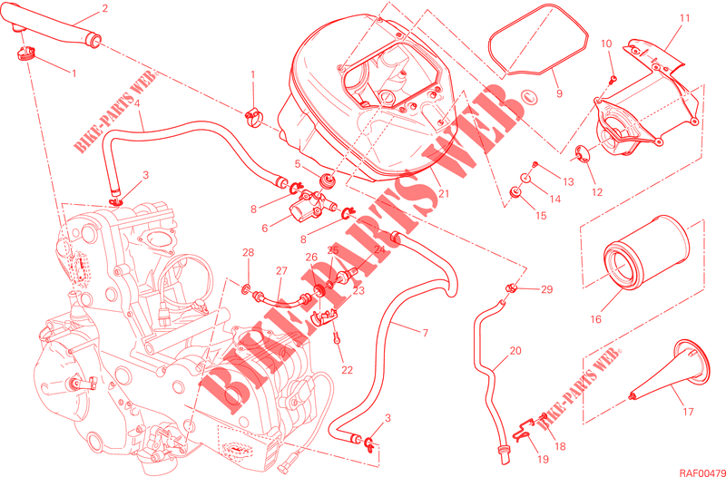 FILTRE A AIR pour Ducati Hyperstrada 2015
