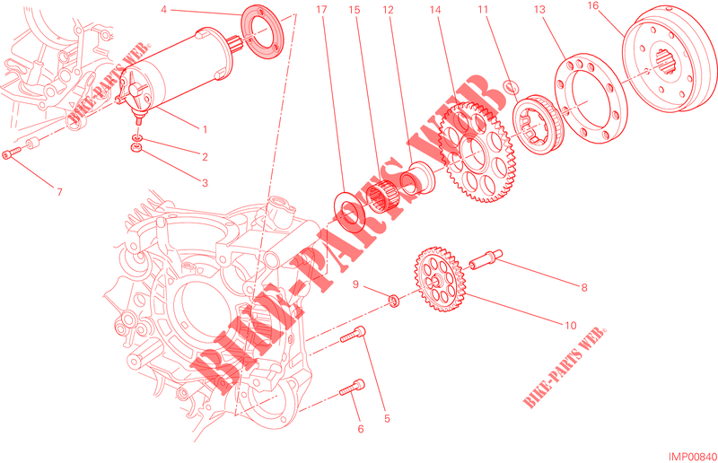 DEMARREUR ELECTRIQUE ET ALLUMAGE pour Ducati Hypermotard SP 2015