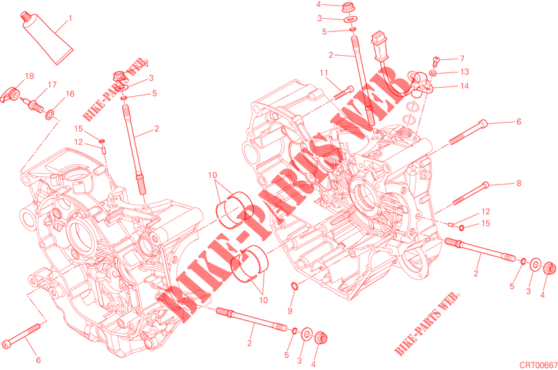 DEMI CARTERS MOTEUR pour Ducati Hypermotard SP 2015