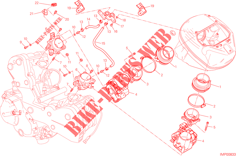 CORPS DE PAPILLON pour Ducati Hypermotard 2014
