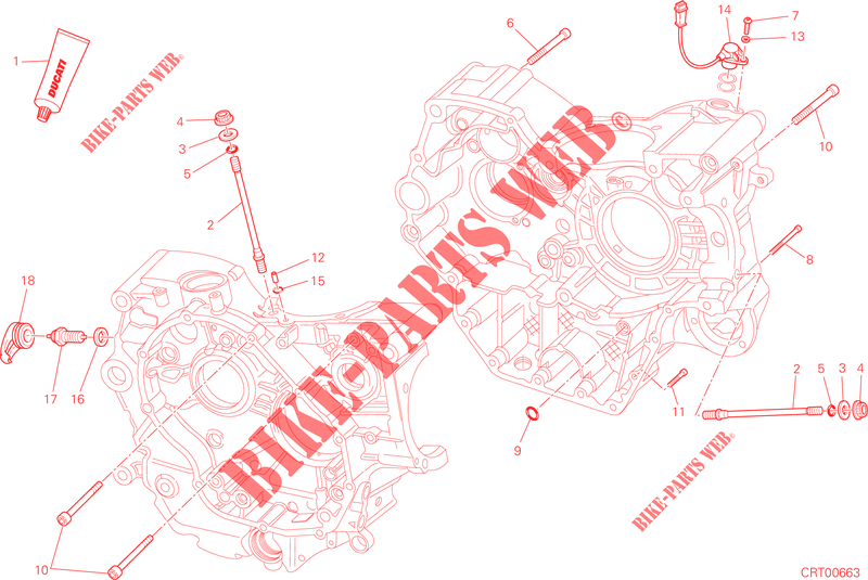 DEMI CARTERS MOTEUR pour Ducati Hypermotard 2014
