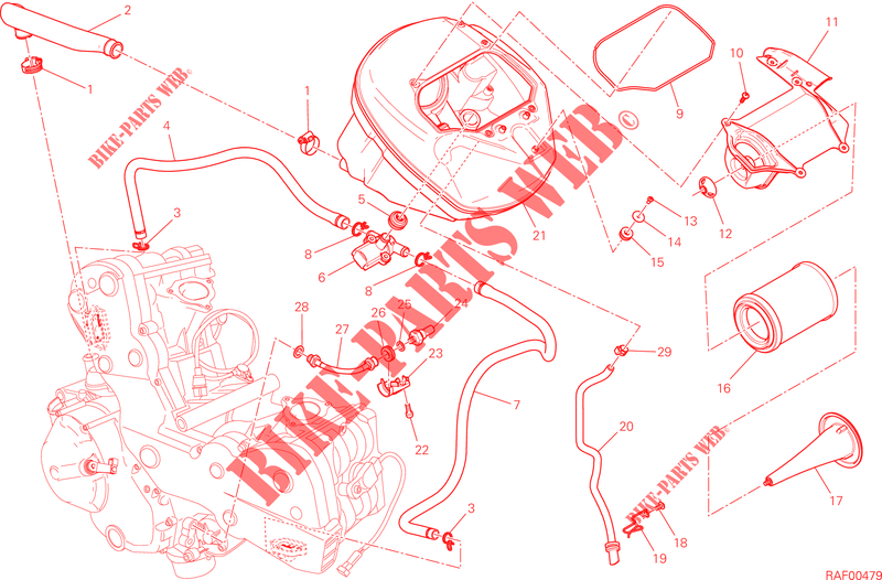 FILTRE A AIR pour Ducati Hypermotard 2014