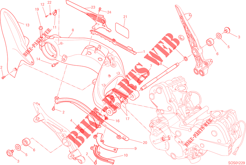 BRAS OSCILLANT pour Ducati Hypermotard SP 2014
