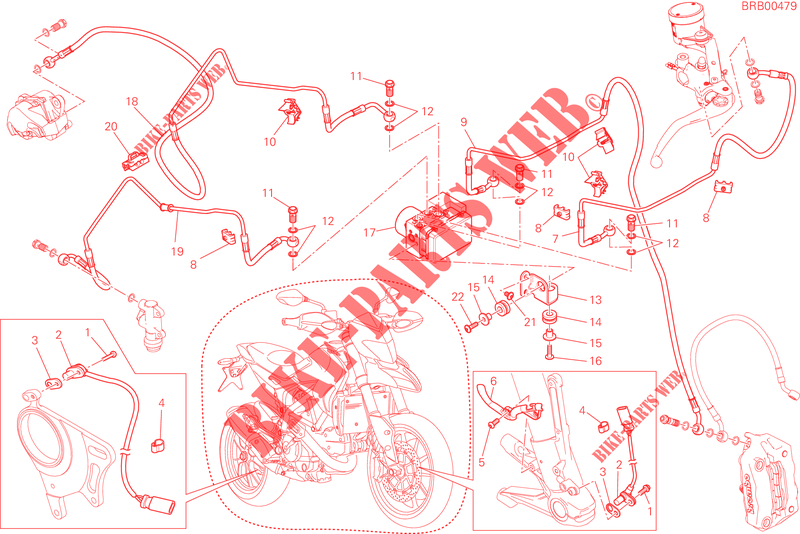 SYSTÈME DE FREINAGE ABS pour Ducati Hypermotard SP 2014