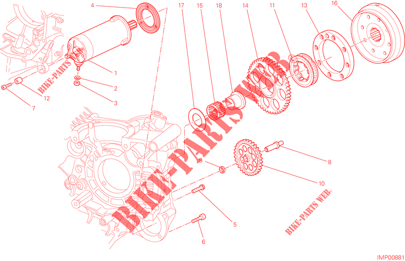DEMARREUR ELECTRIQUE ET ALLUMAGE pour Ducati Hypermotard 2013