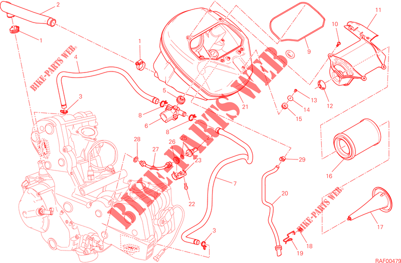 FILTRE A AIR pour Ducati Hypermotard 2013