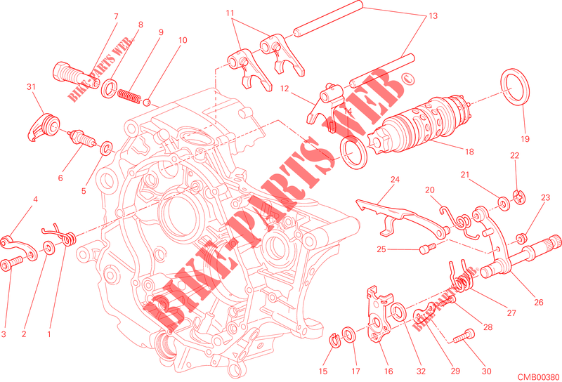 MECANISME DE SELECTION DE VITESSES pour Ducati Hypermotard 2013