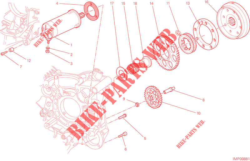 DEMARREUR ELECTRIQUE ET ALLUMAGE pour Ducati Hypermotard SP 2013