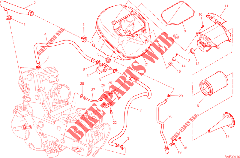 FILTRE A AIR pour Ducati Hypermotard SP 2013