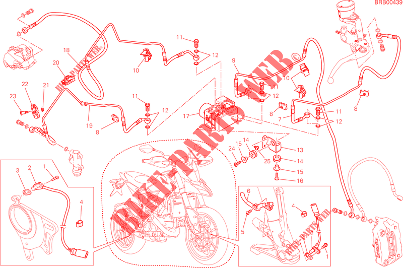 SYSTÈME DE FREINAGE ABS pour Ducati Hypermotard SP 2013
