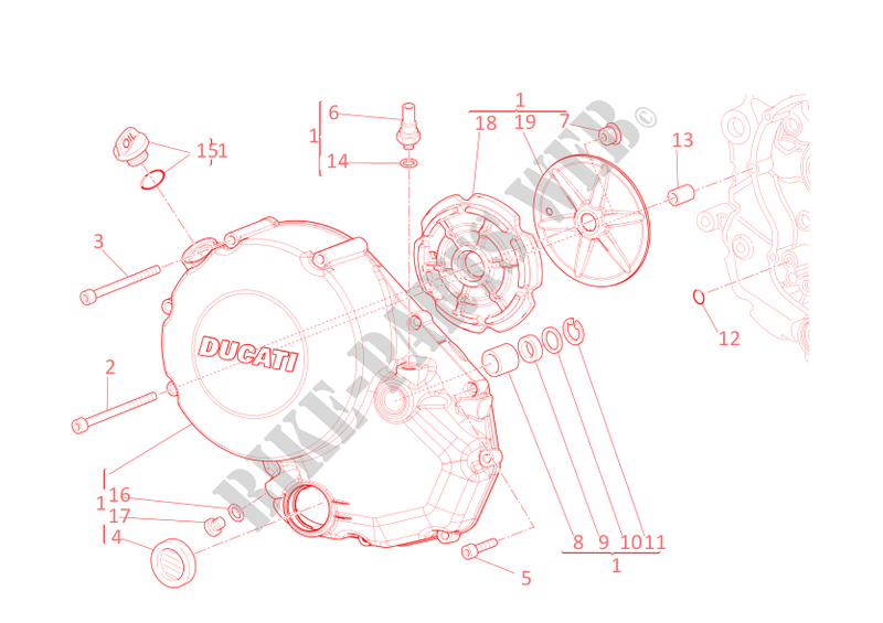 CARTER EMBRAYAGE pour Ducati Hypermotard 796 2012