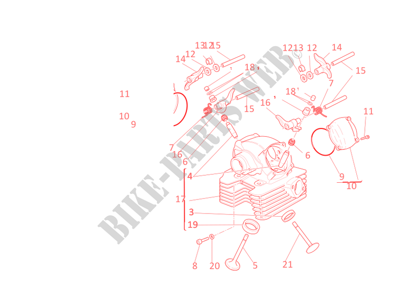 CULASSE VERTICALE pour Ducati Hypermotard 796 2012