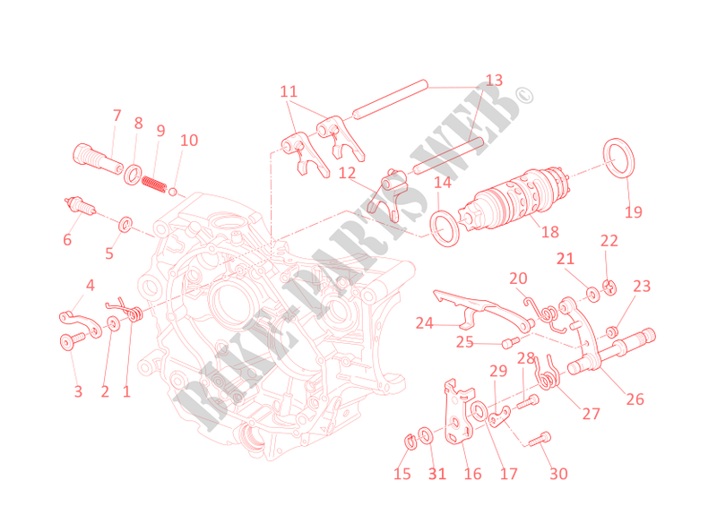 MECANISME DE SELECTION pour Ducati Hypermotard 796 2012