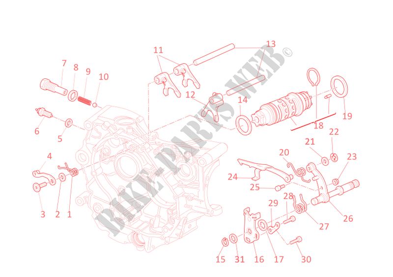 MECANISME DE SELECTION pour Ducati Hypermotard 796 2011