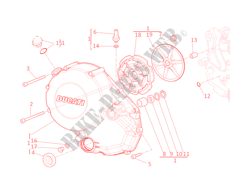 CARTER EMBRAYAGE pour Ducati Hypermotard 796 2010