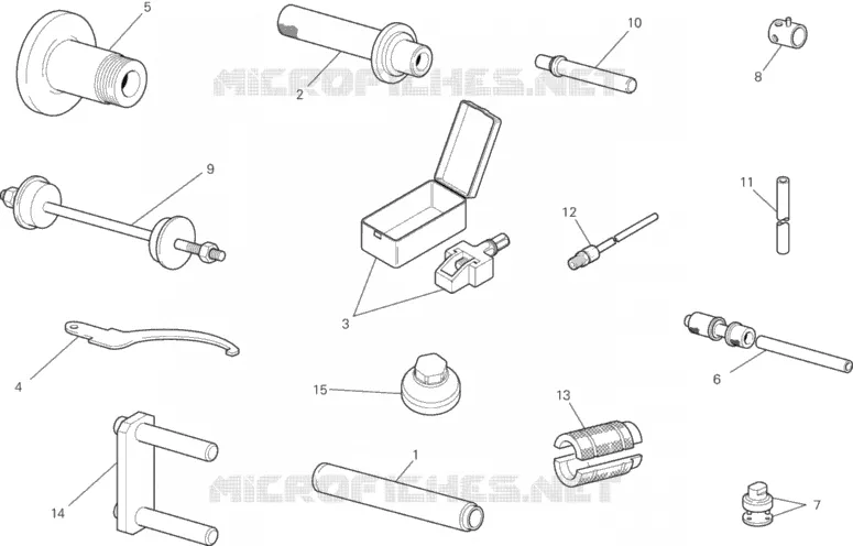 OUTILS SPECIAUX POUR MAINTENANCE (PARTIE CYCLE) Ducati Moto Hypermotard 2008 Hypermotard 1100 S  Hypermotard 1100 S