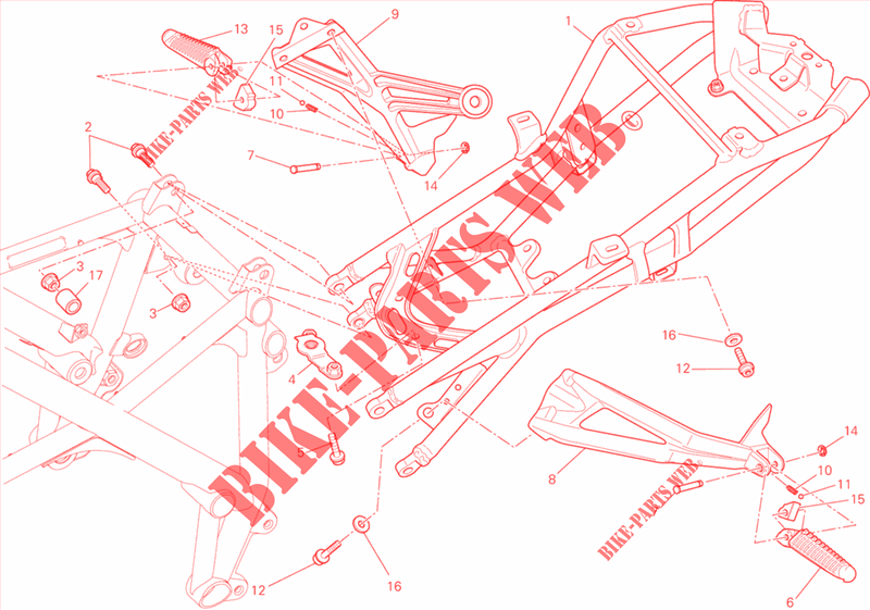 BOUCLE ARRIERE DE CADRE pour Ducati Streetfighter 848 2015
