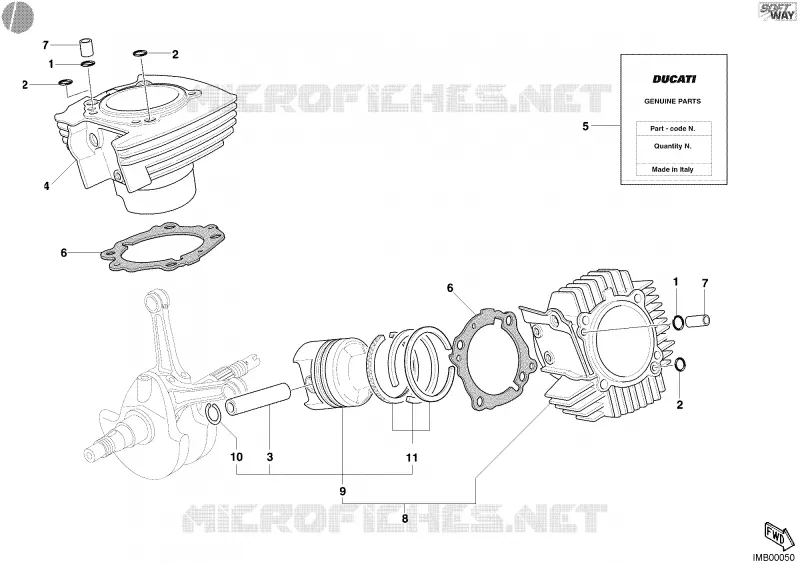 CYLINDRE - PISTON Ducati Moto Supersport 2003 Supersport 800 S  Supersport 800 S