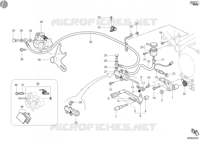 SYSTÈME DE FREIN ARRIERE Ducati Moto Sport-touring 2003 ST4 S  ST4 S