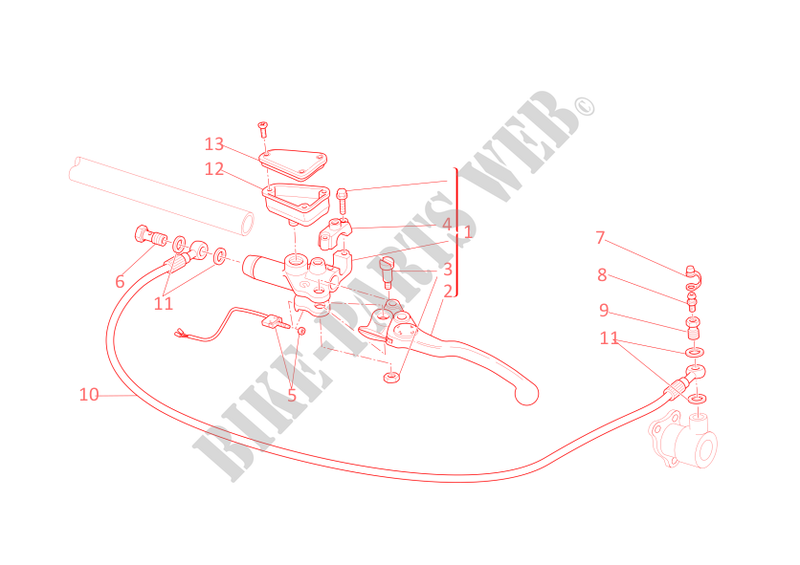 MAITRE CYLINDRE D'EMBRAYAGE pour Ducati Multistrada 1100 2007
