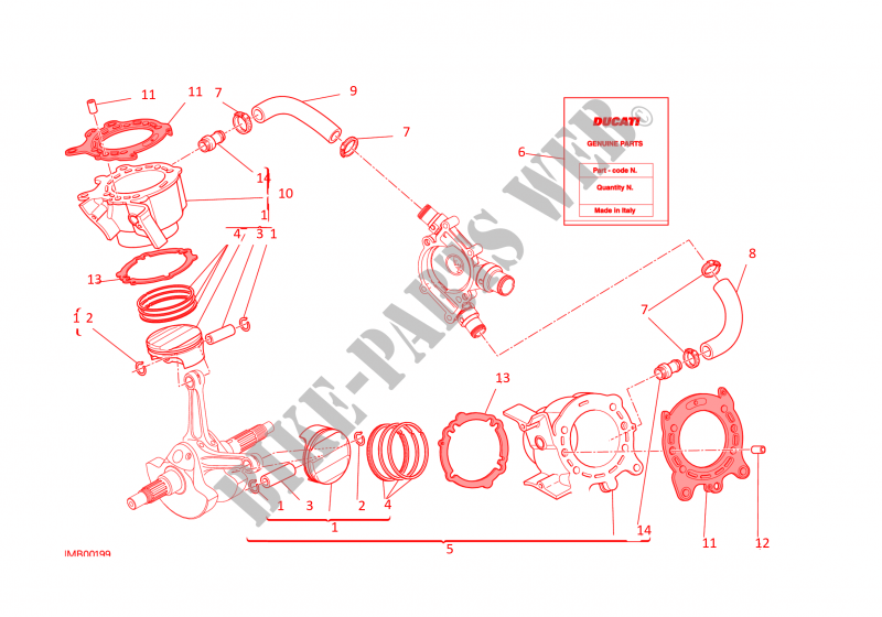 CYLINDRES   PISTONS pour Ducati Monster 1200  2016