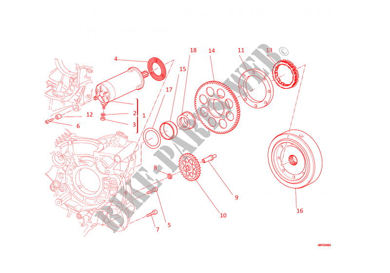 SYSTÈME DE DEMARREUR ELECTRIQUE pour Ducati Monster 1200  2016