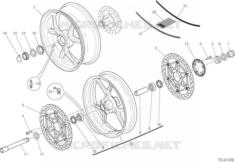 ROUES AVANT ET ARRIERE Ducati Moto Monster 2017 Monster 1200 S  Monster 1200 S