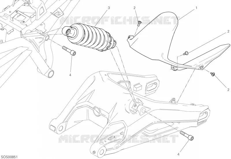 SUSPENSION ARRIÈRE Ducati Moto Monster 2017 Monster 797 +  Monster 797 +