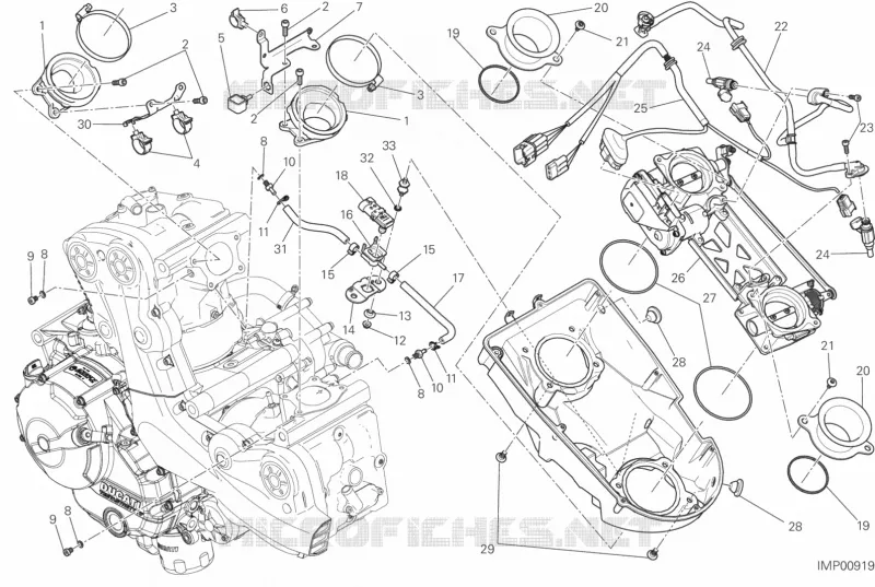 CORPS DE PAPILLON Ducati Moto Monster 2016 Monster 821 DARK  Monster 821 DARK