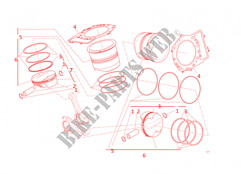 CYLINDRES   PISTONS pour Ducati Panigale R 2016